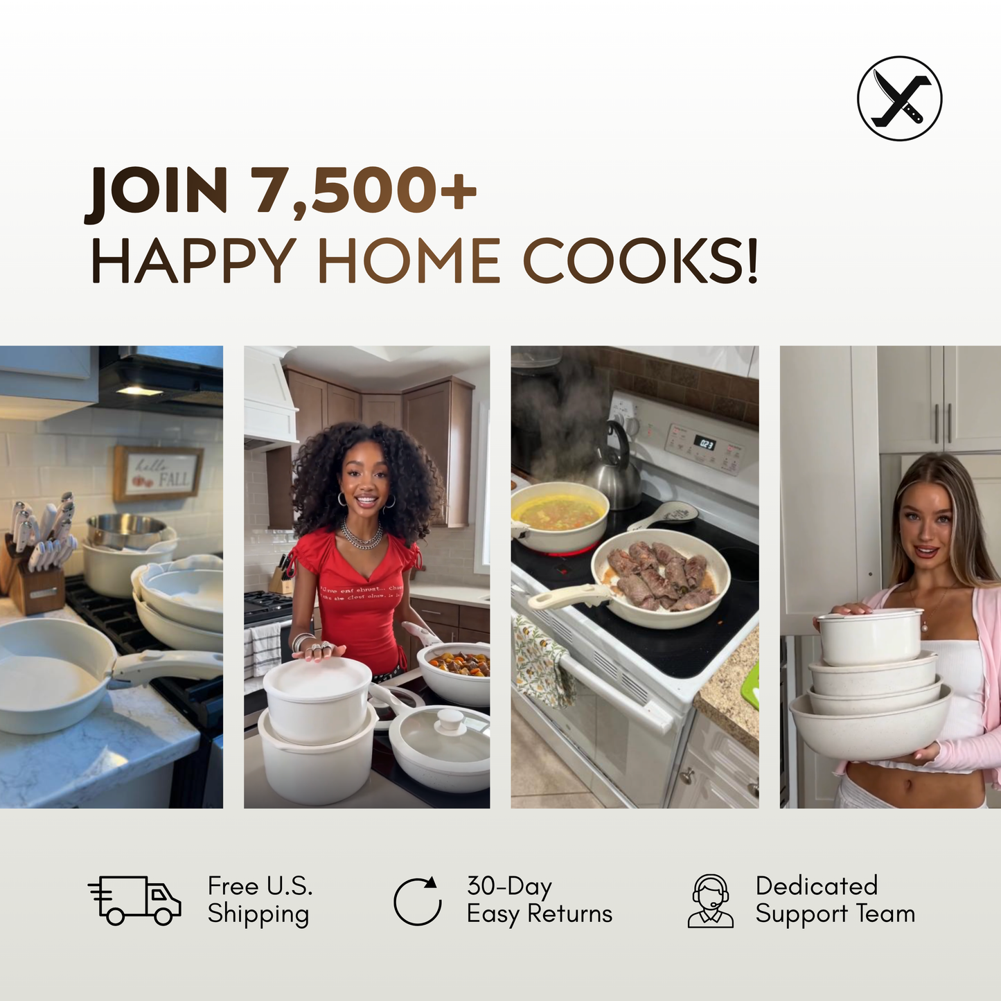 10-Piece Ceramic Non-Stick Cookware Set – Detachable Handle, Stackable, Induction & Oven Safe