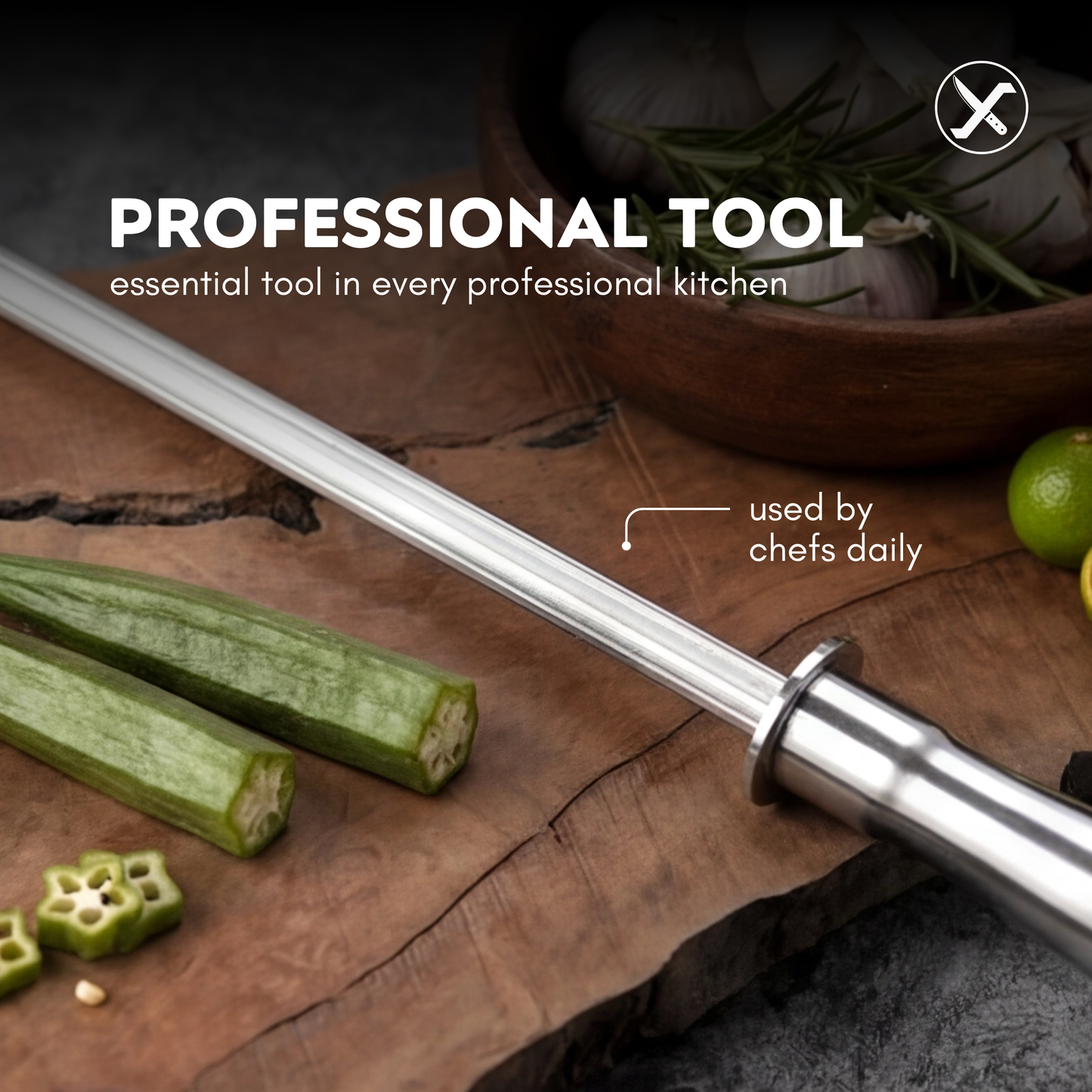 Knife Honing Rod for Kitchen – Maintain Sharp Blades SharpenX