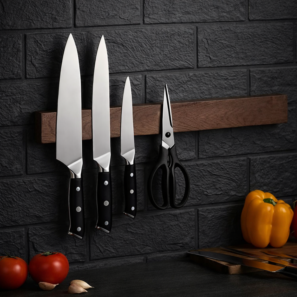 Magnetic Wood Knife Organizer