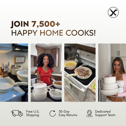10-Piece Ceramic Non-Stick Cookware Set – Detachable Handle, Stackable, Induction & Oven Safe