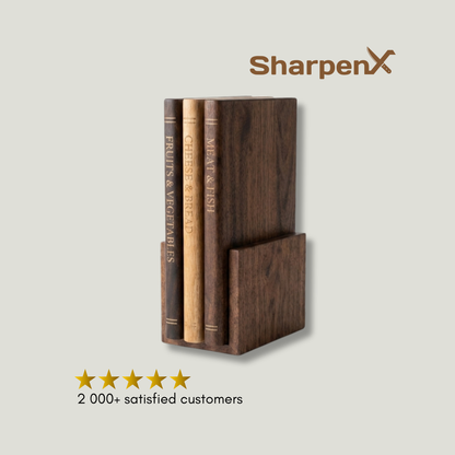 3-Piece Wooden Book-Style Cutting Board Set SharpenX