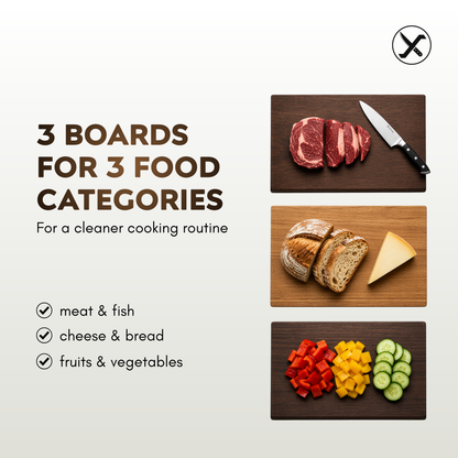 3-Piece Wooden Book-Style Cutting Board Set SharpenX