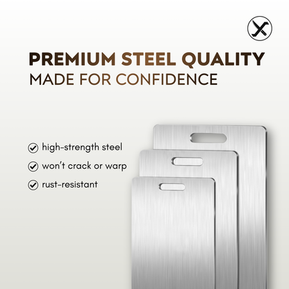 Stainless Steel Cutting Board Set for Everyday Kitchen SharpenX