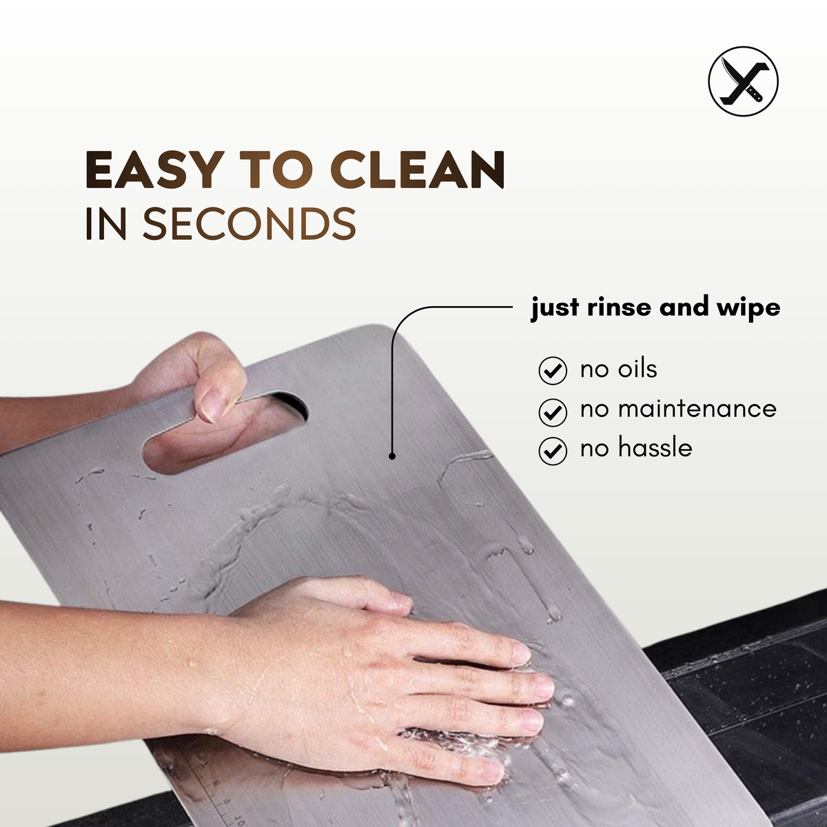 Stainless Steel Cutting Board Set for Everyday Kitchen SharpenX