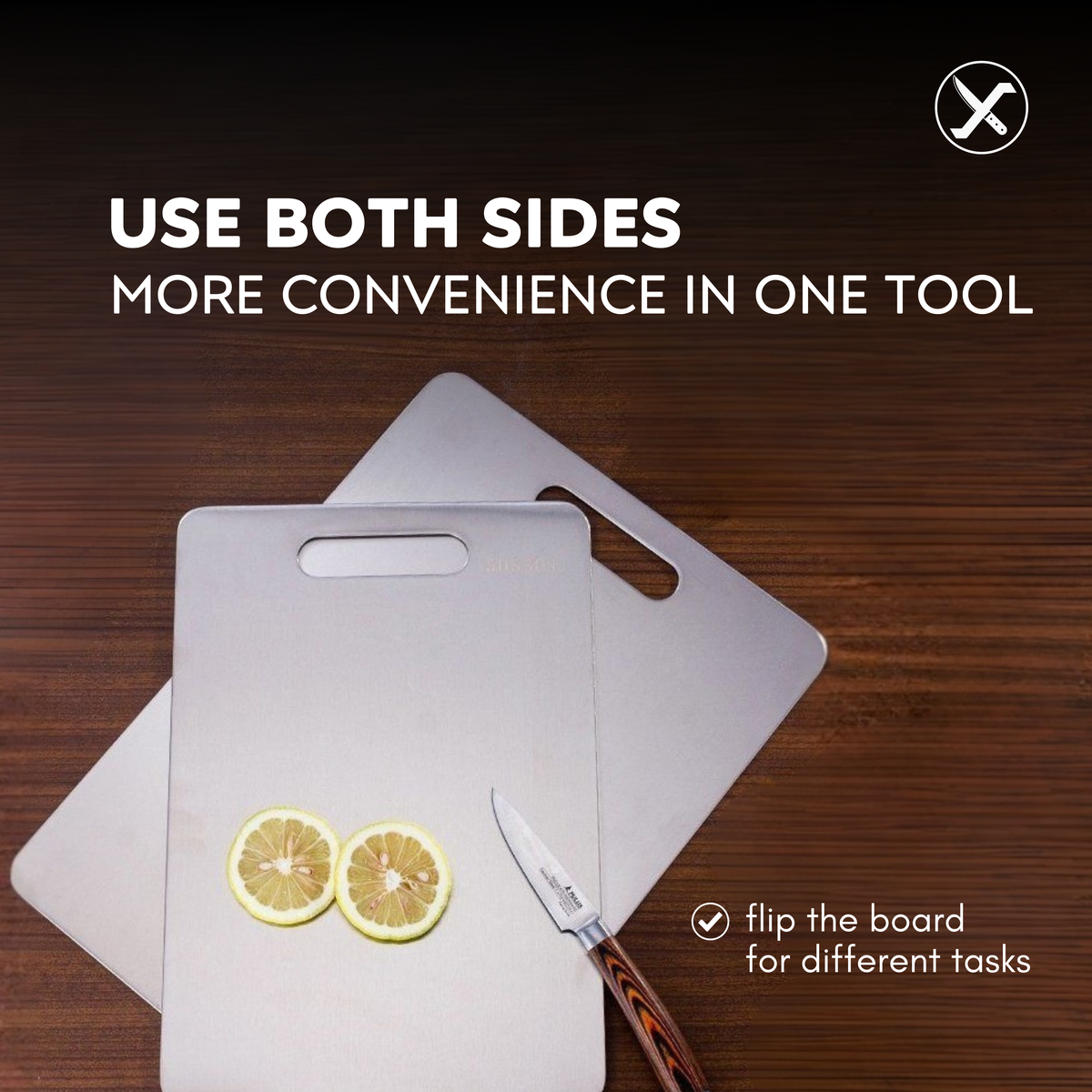 Stainless Steel Cutting Board Set for Everyday Kitchen SharpenX