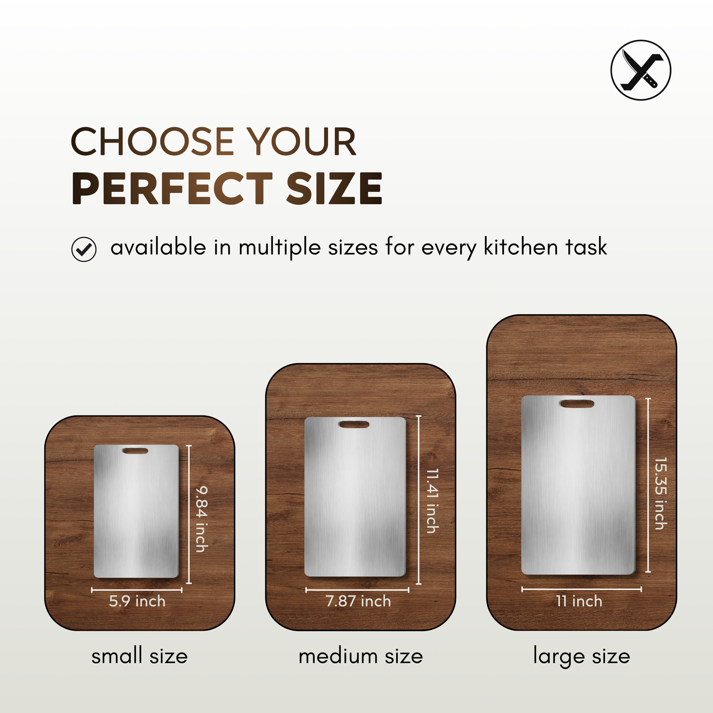 Stainless Steel Cutting Board Set for Everyday Kitchen SharpenX