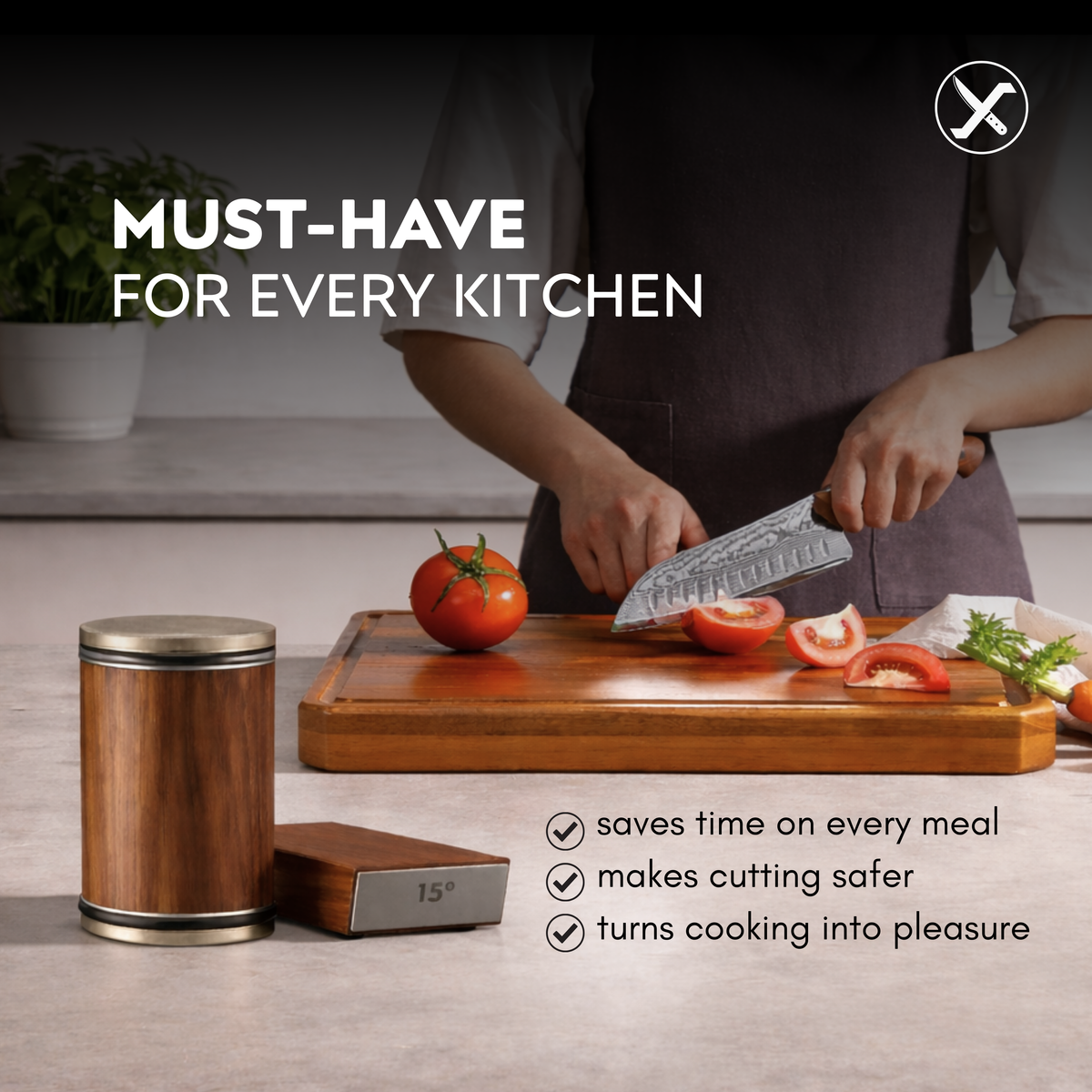 Diamond Knife Sharpener for Home Kitchen SharpenX