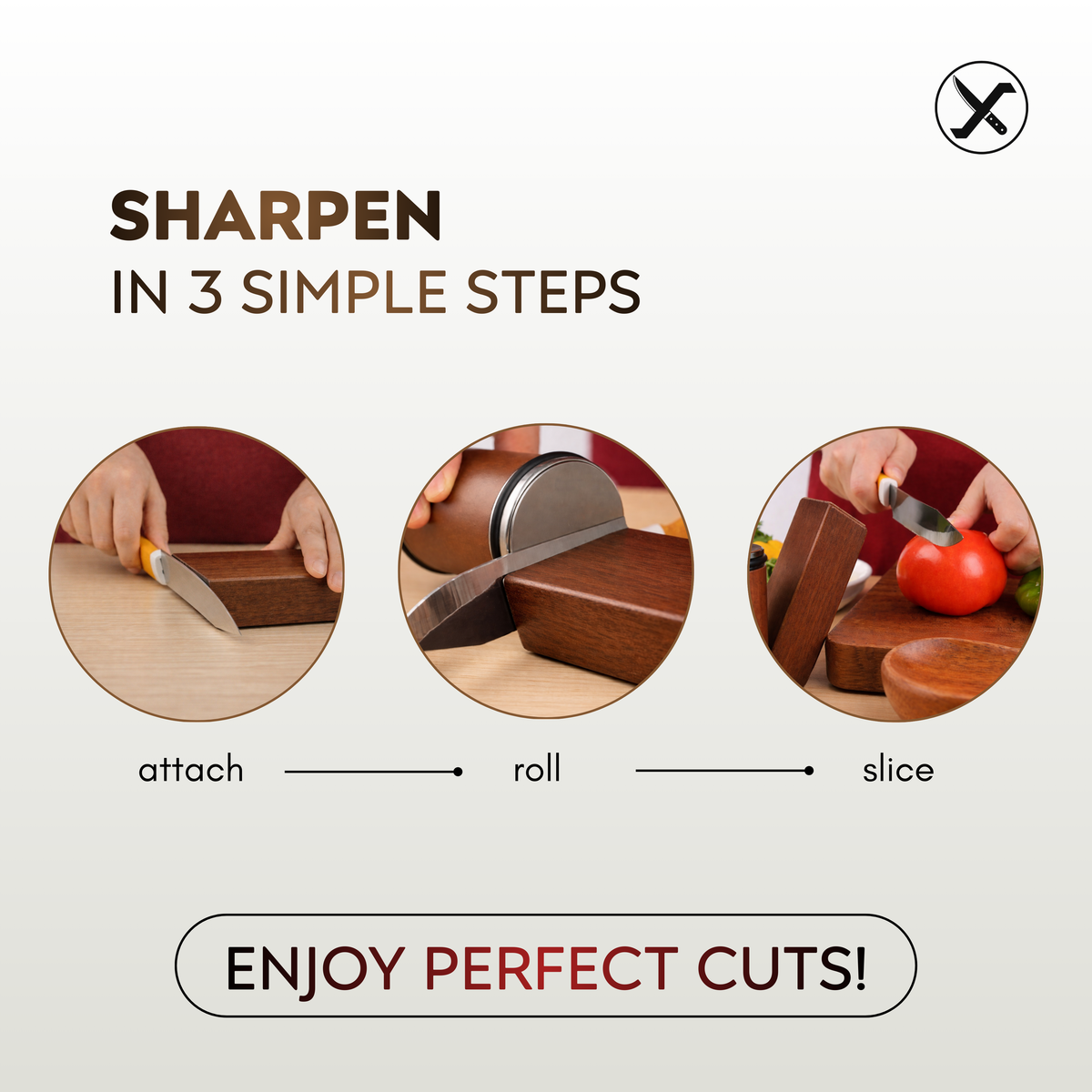 Diamond Knife Sharpener for Home Kitchen SharpenX