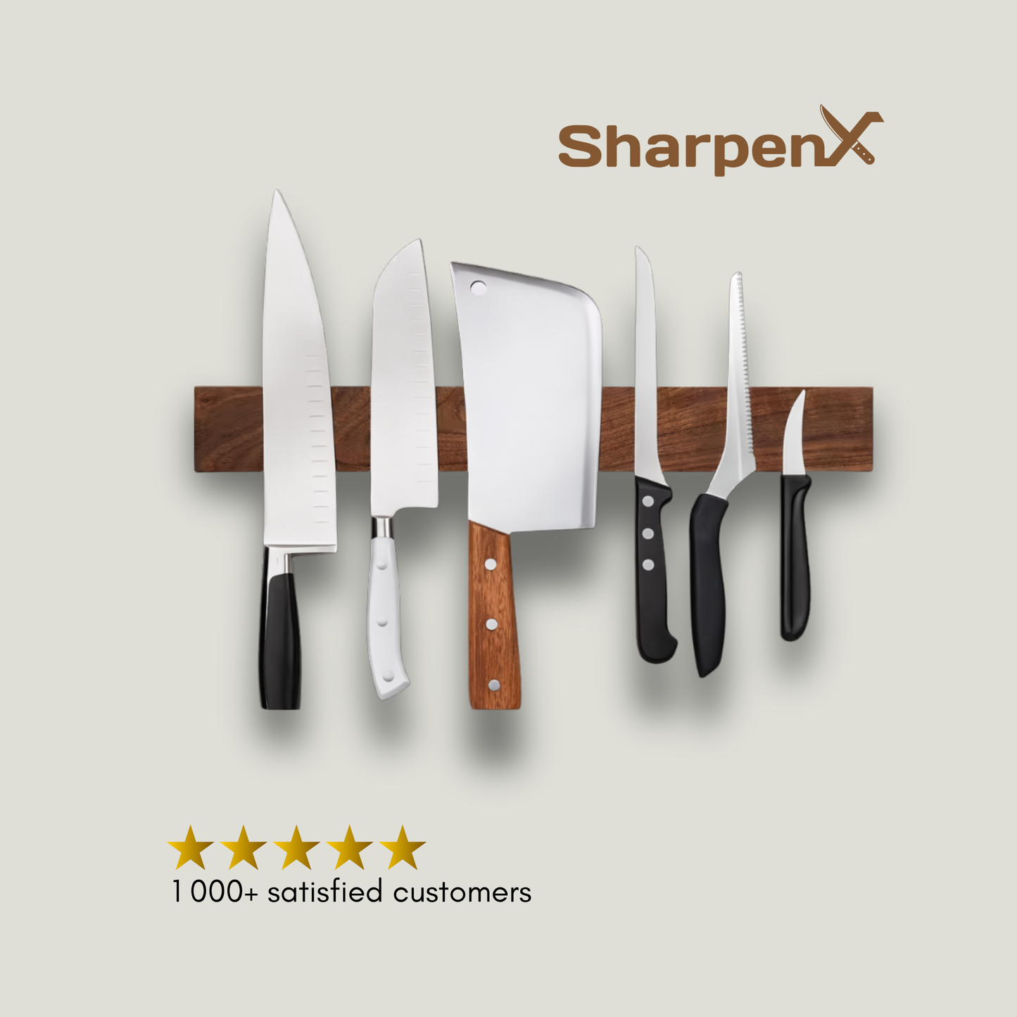 Wood Magnetic Knife Holder for Modern Kitchen SharpenX