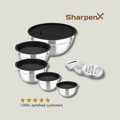 5-Piece Stainless Steel Mixing Bowls Set SharpenX