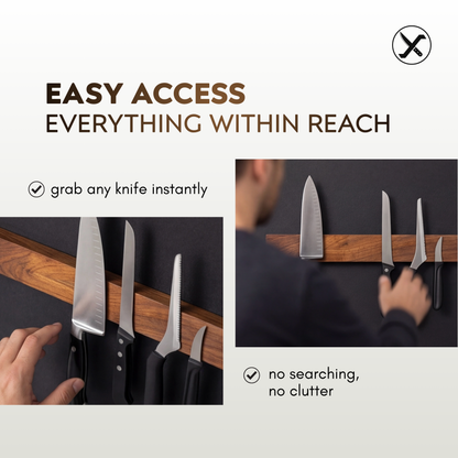 Wood Magnetic Knife Holder for Modern Kitchen SharpenX