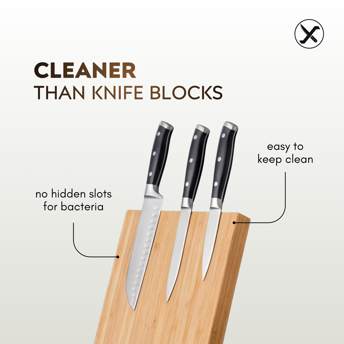Eco Magnetic Knife Organizer for Kitchen Storage SharpenX