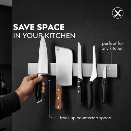 Stainless Steel Wall Mount Strip Magnetic Knife Holder SharpenX