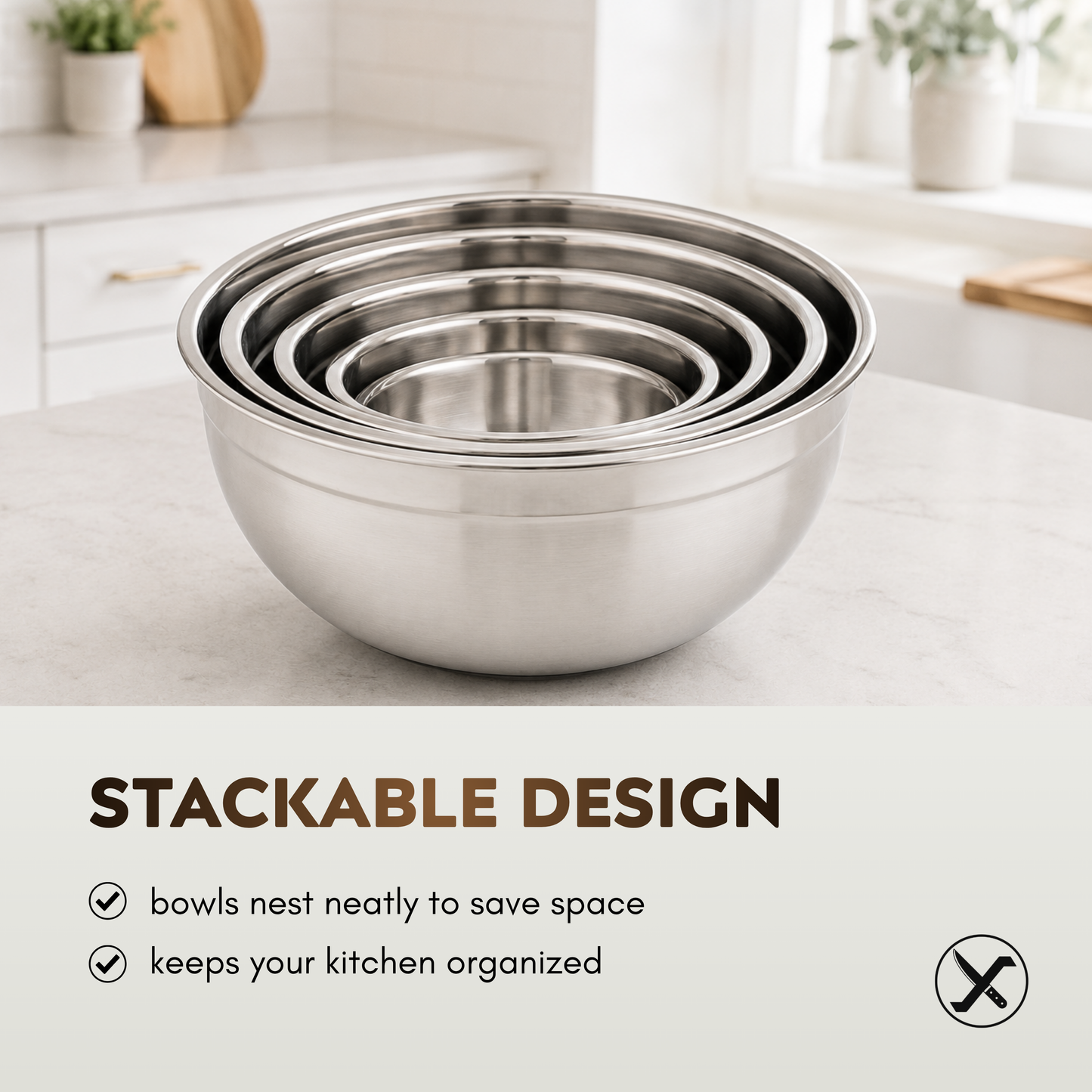 5-Piece Stainless Steel Mixing Bowls Set SharpenX