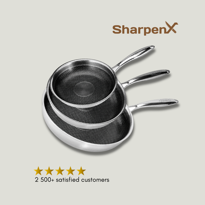 3-Piece Stainless Steel Nonstick Pans Set SharpenX