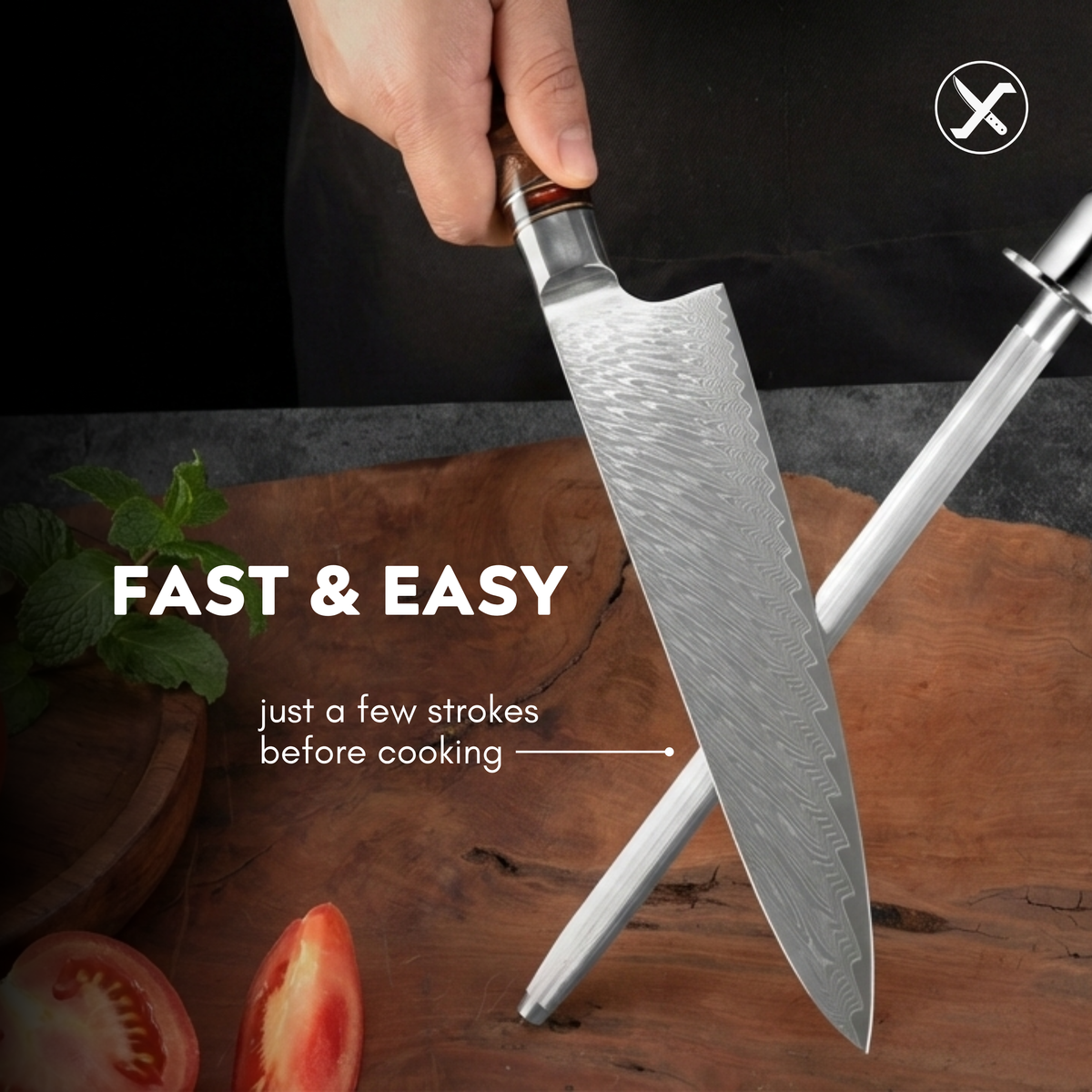 Knife Honing Rod for Kitchen – Maintain Sharp Blades SharpenX