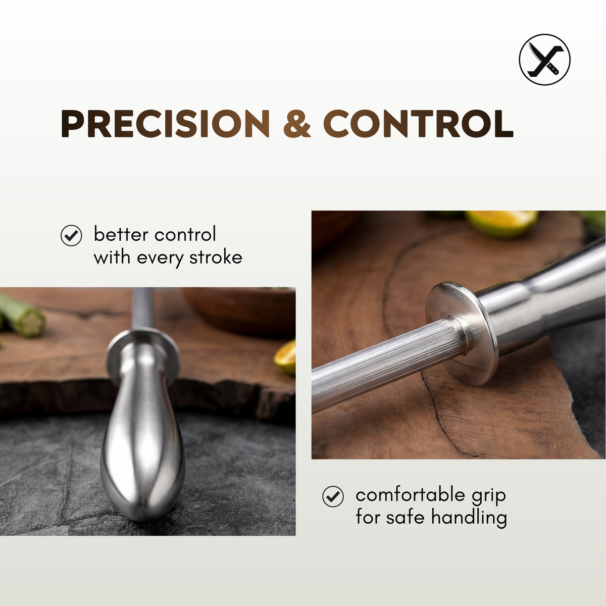Knife Honing Rod for Kitchen – Maintain Sharp Blades SharpenX