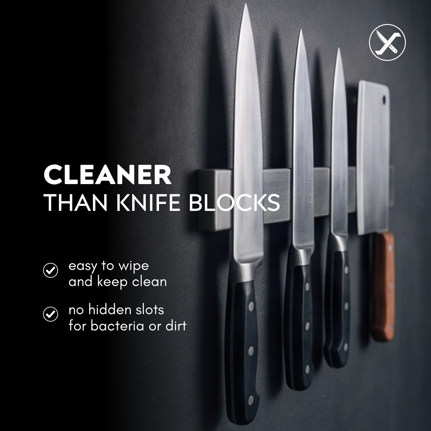 Stainless Steel Wall Mount Strip Magnetic Knife Holder SharpenX